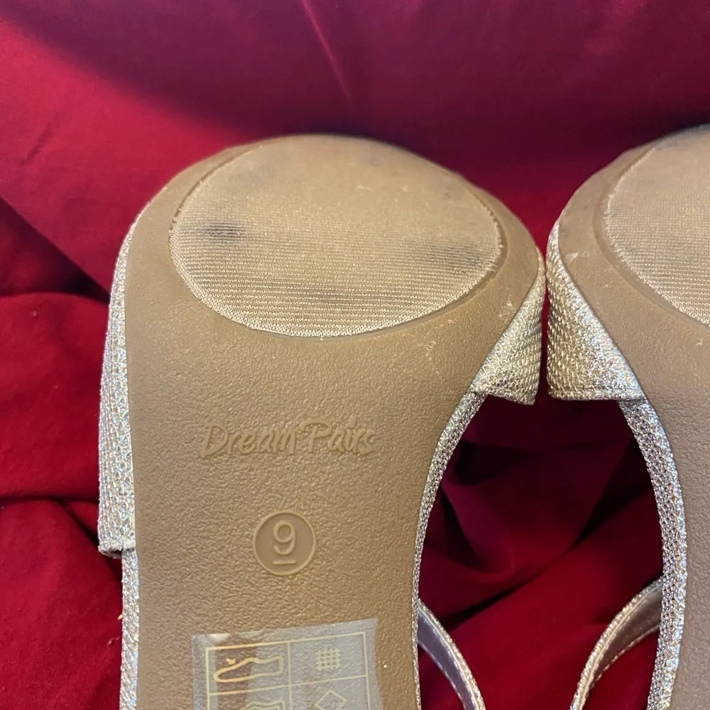 Dream Pairs Gold Strappy Open-Toe Heels. They are a size 9 and worn one time.